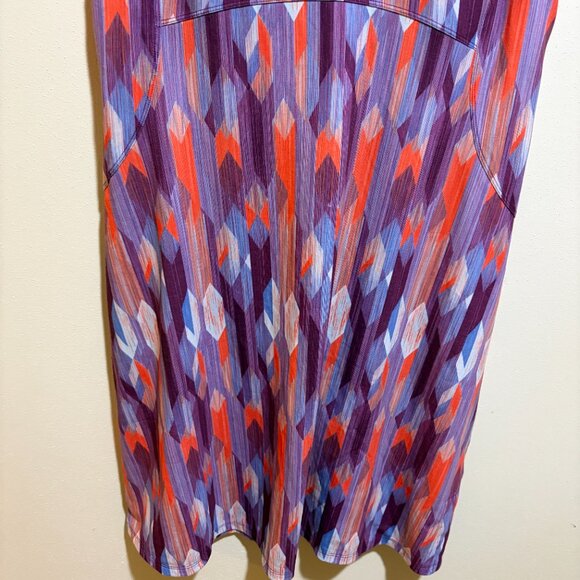 Prana Calico Active Dress Grapevine Gemstone Print Pattern Open Back Sleeveless. - Picture 4 of 10